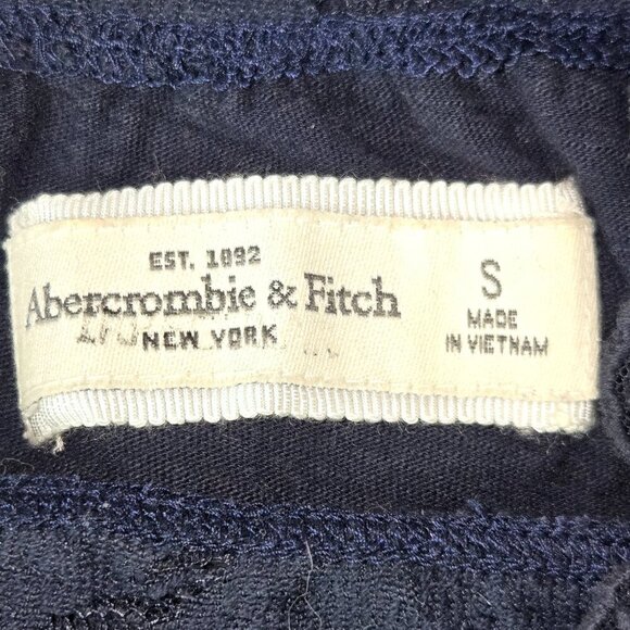 Abercrombie & Fitch Womens Crop Top sz S Blue Sleeveless Lace tie-waist - Picture 5 of 9